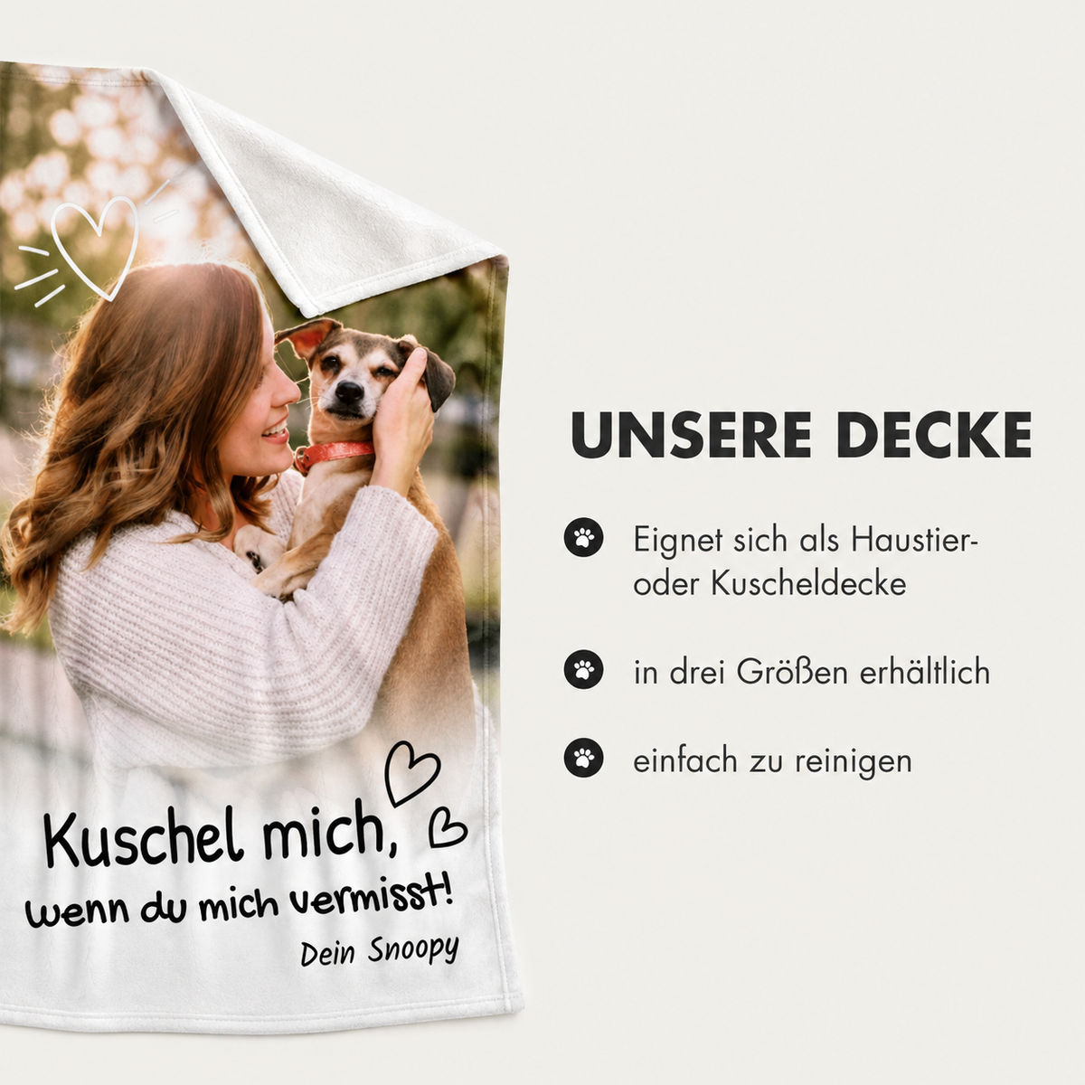 Gepersonaliseerde huisdierdeken - Knuffel me