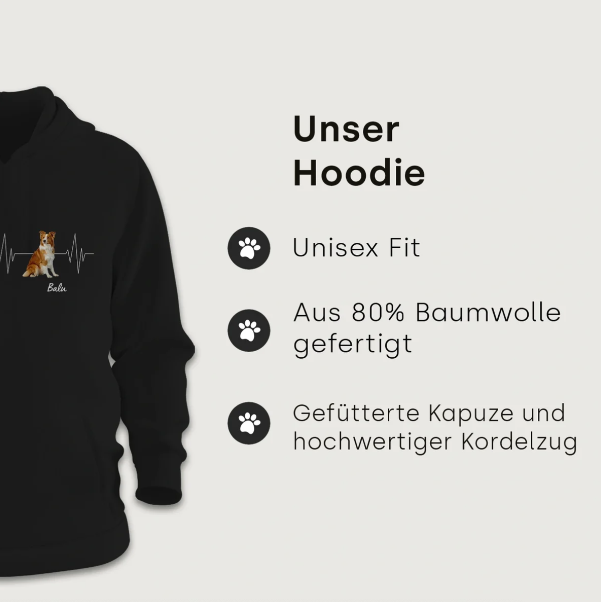 Sweat à capuche personnalisé - Battement de cœur