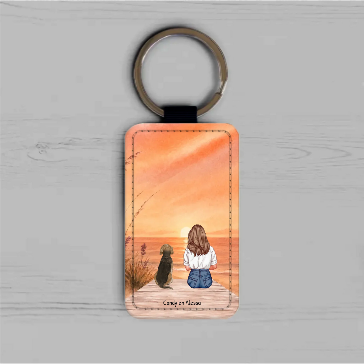 Gepersonaliseerde sleutelhanger - Onderweg met je huisdier