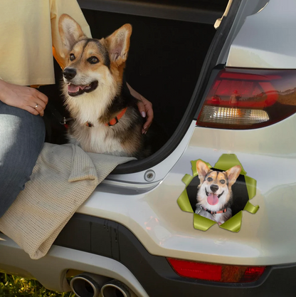 Gepersonaliseerde autosticker - Glurende foto